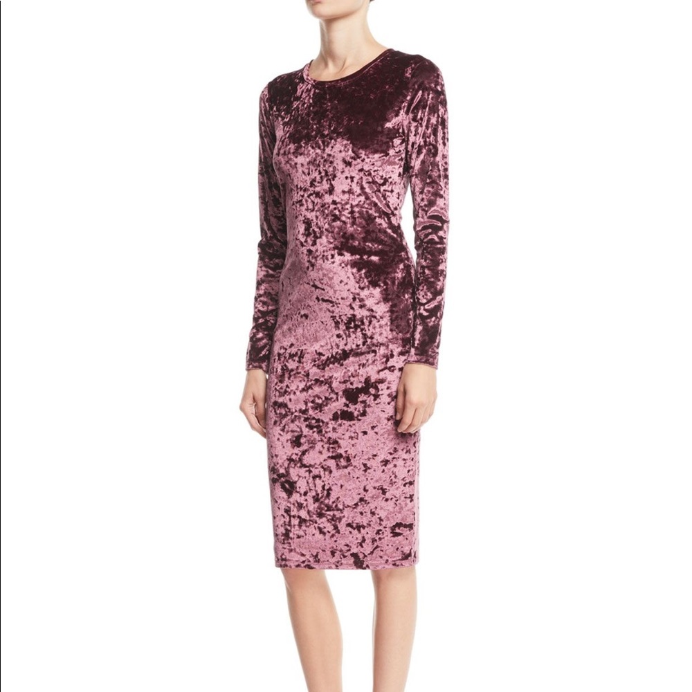 Michael Kors Long Sleeve Crushed Velvet Dress